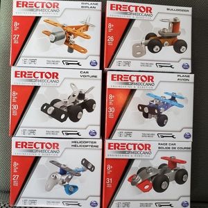 NIB Erector Set Bundle- 6 complete mini kits
